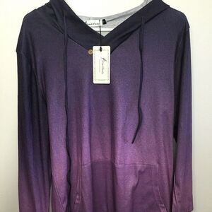 NWT Twink Lady Women’s Ombré Purple Long Sleeve Hoodies Size S